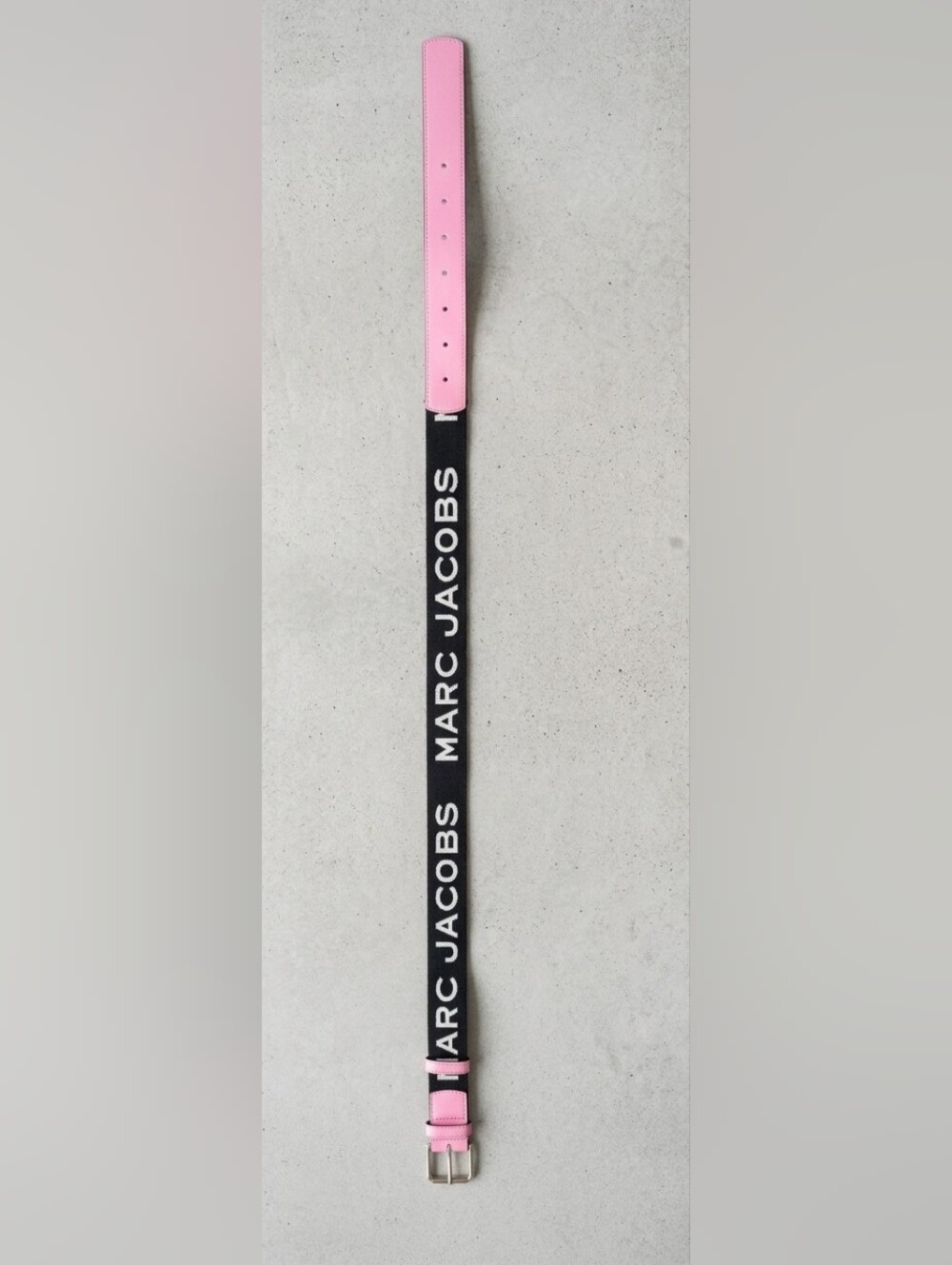 Marc Jacobs Pink Black and White Logo Belt